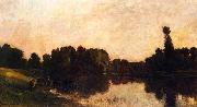 Charles-Francois Daubigny Daybreak, Oise Ile de Vaux oil painting